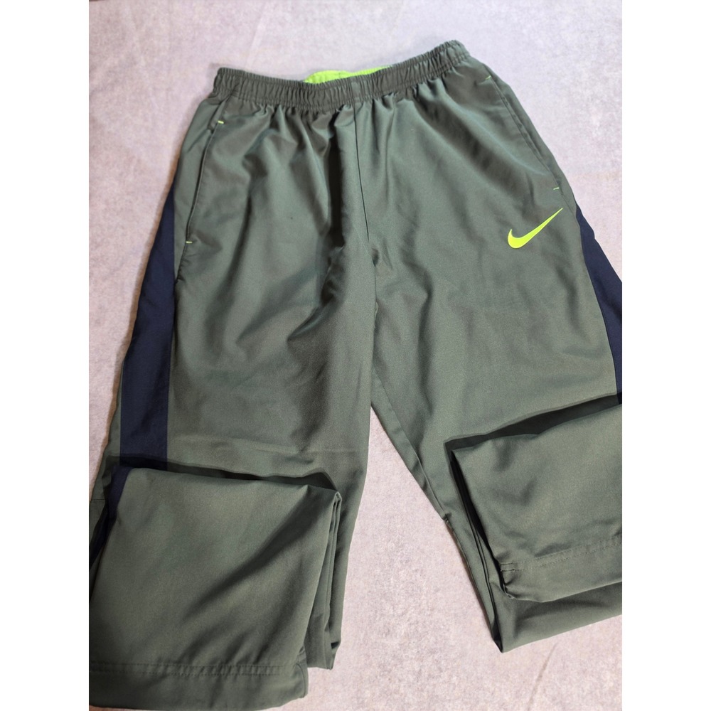 Nike Dri-FIT Pants Mens Medium Olive Green Navy Blue Track Joggers Training